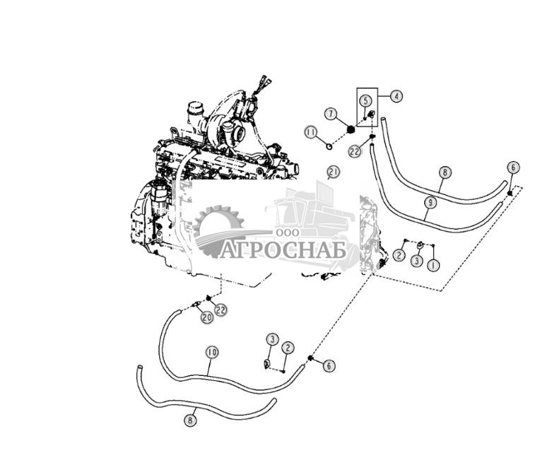 Шланги обогревателя кабины (6090hdw01  6090hdw04) (с обогревателем охлаждающей жидкости) - ST3565 496.jpg